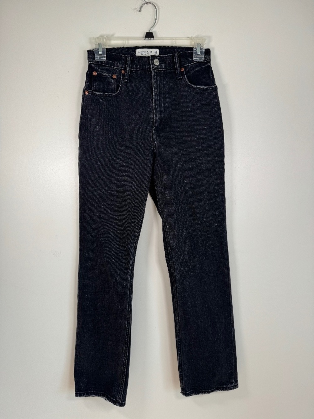 Abercrombie & Fitch The Ankle Straight Ultra High Rise Black Jeans | Size 24